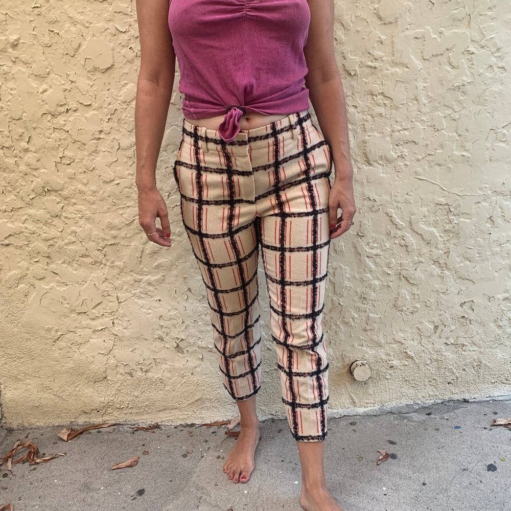 Chloe Plaid Wool Straight Leg Pants, Fall 2012